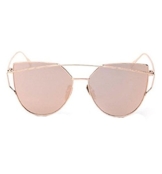 Yistu Twin-Träger klassische Frauen Metallrahmen Spiegel Sonnenbrille Cat Eye Brillenmode -