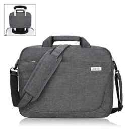 Zikee 13,3-14 Zoll wasserfeste, multifunktionale Laptop Hülle Notebooktasche Laptoptasche Laptop-Umhängetasche mit Griff und Schulterriemen aus strapazierfähigem Oxford als Messenger Bag mit Zubehörtasche für Geschäftsreisen (Grau) -