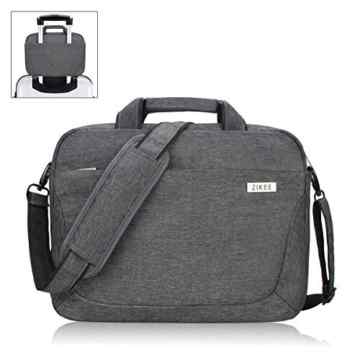 Zikee 13,3-14 Zoll wasserfeste, multifunktionale Laptop Hülle Notebooktasche Laptoptasche Laptop-Umhängetasche mit Griff und Schulterriemen aus strapazierfähigem Oxford als Messenger Bag mit Zubehörtasche für Geschäftsreisen (Grau) -